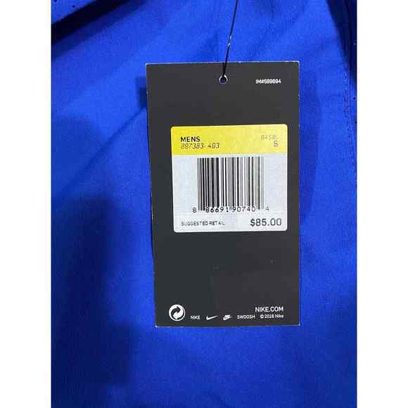 Nike Men's Baseball Pullover Jacket Windbreaker Short Sleeve Blue NEW $85 Small‎ - Picture 7 of 8